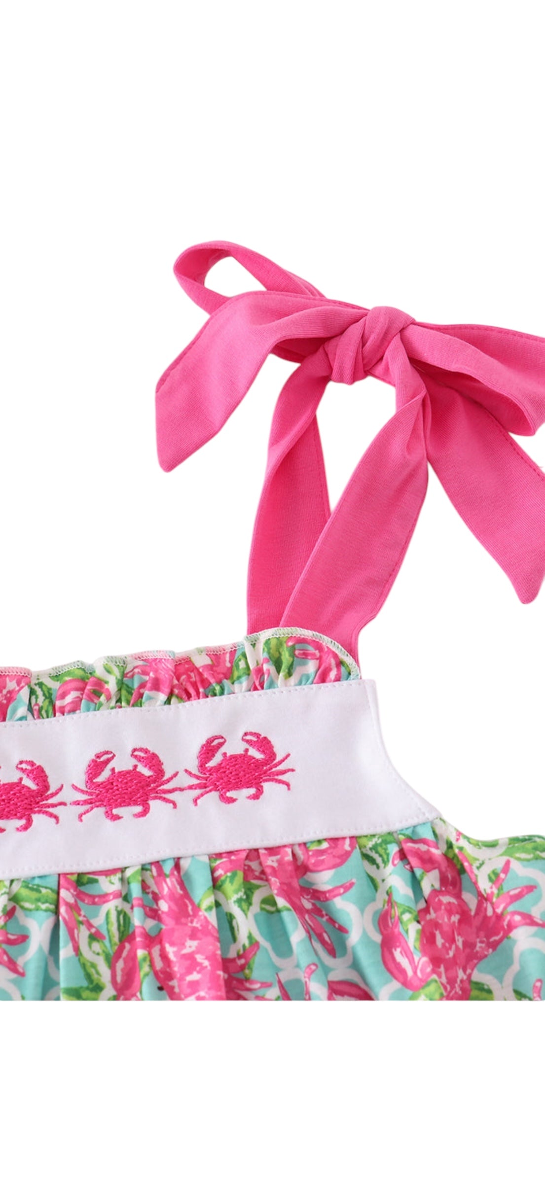 Pink Crab Embroidered Bubble