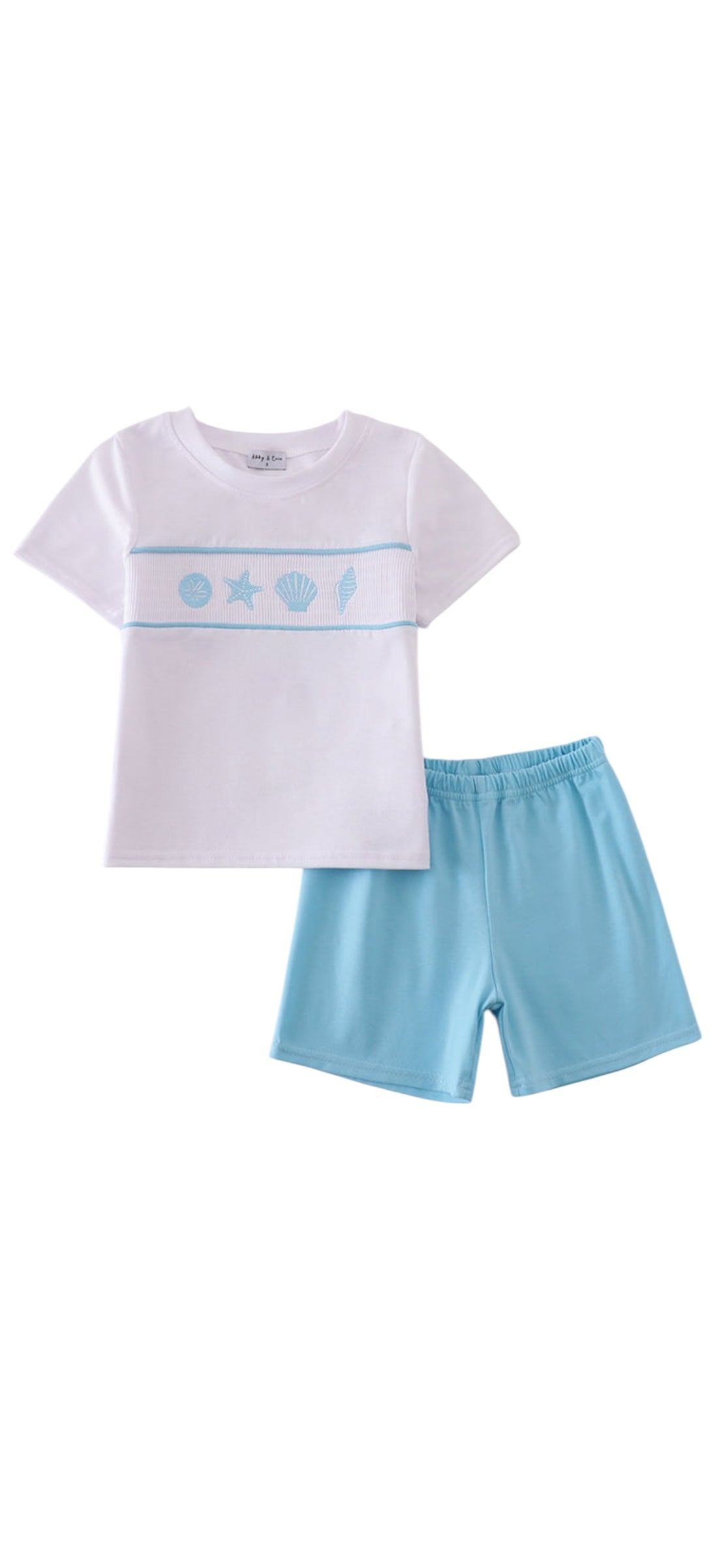 White Starfish Embroidery Smocked Set