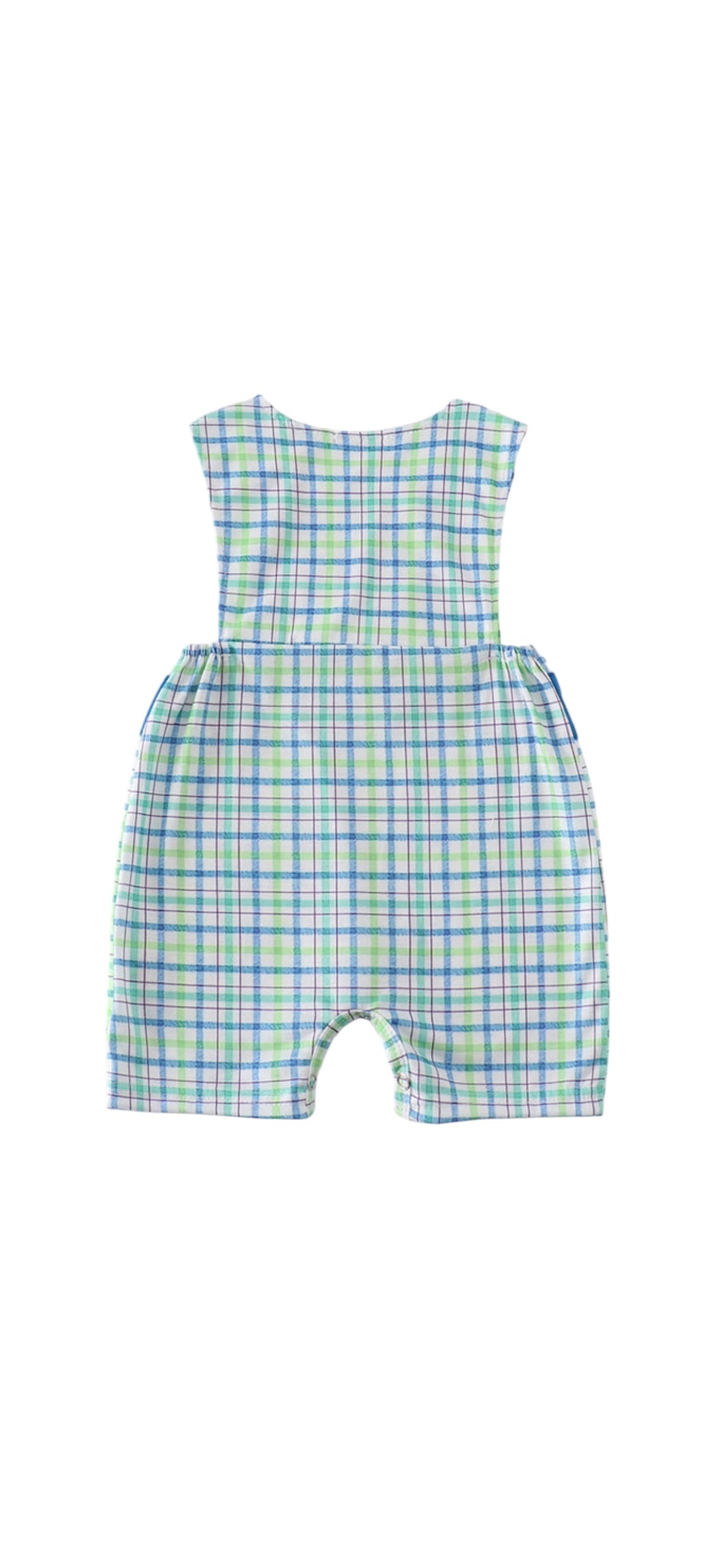 Blue Plaid Airplane Embroidered JonJon