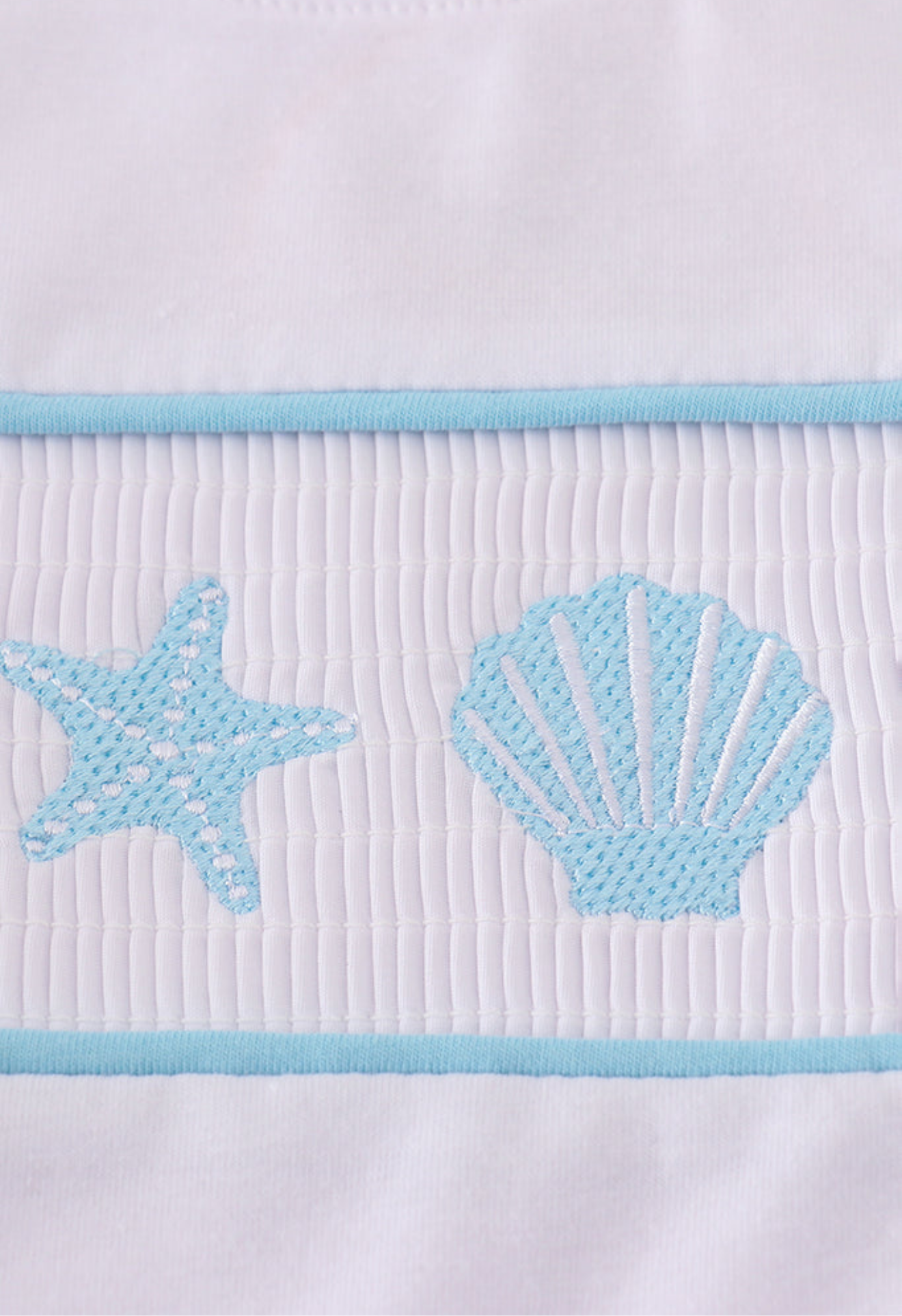 White Starfish Embroidery Smocked Set