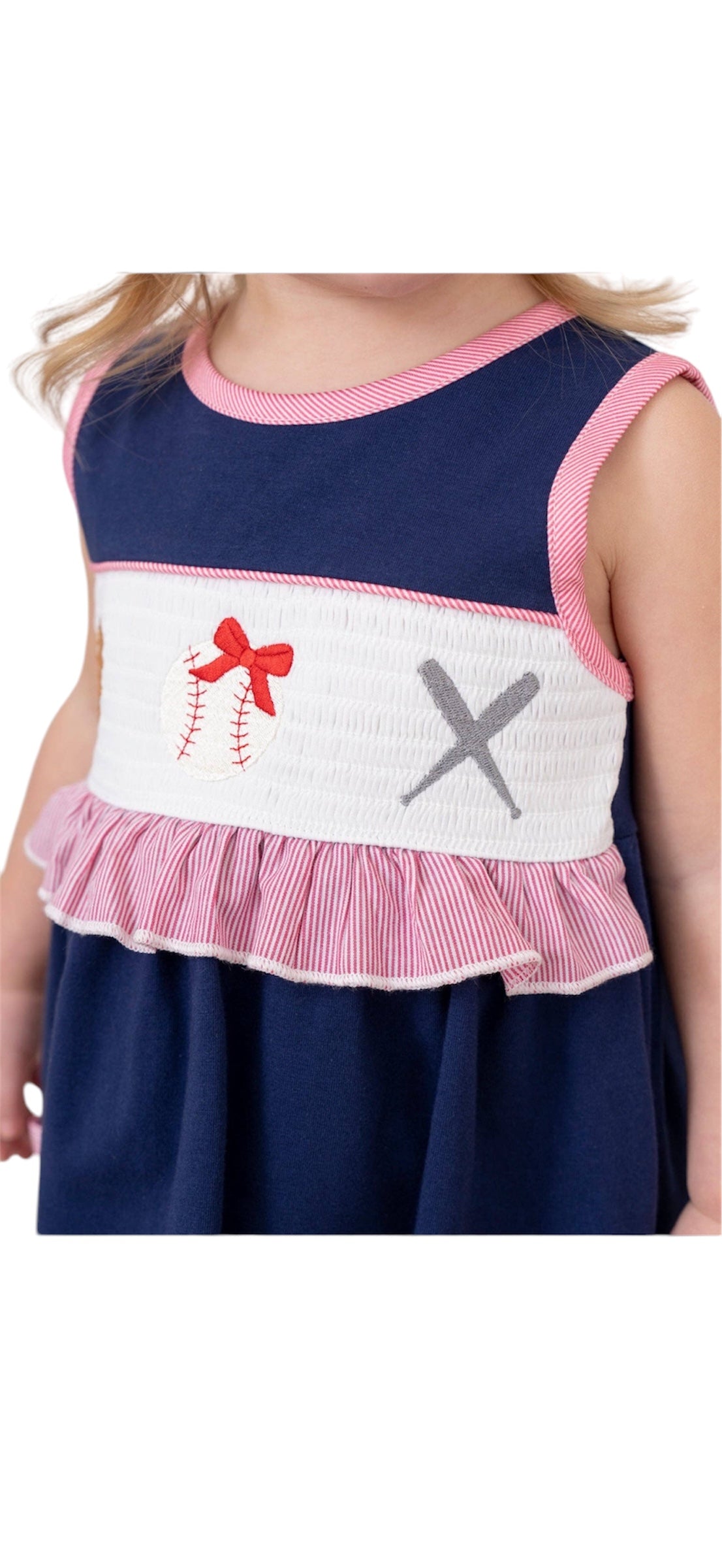 Baseball Smocked Ruffle Outfit