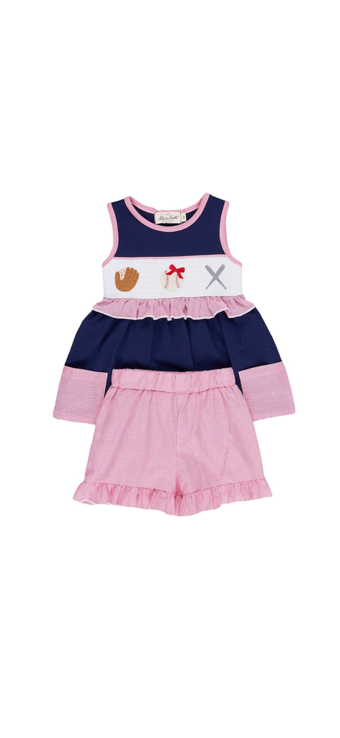 Baseball Smocked Ruffle Outfit