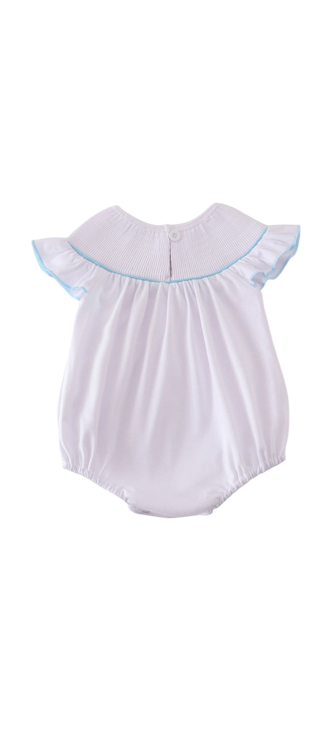 White Starfish Embroidery Smocked Bubble