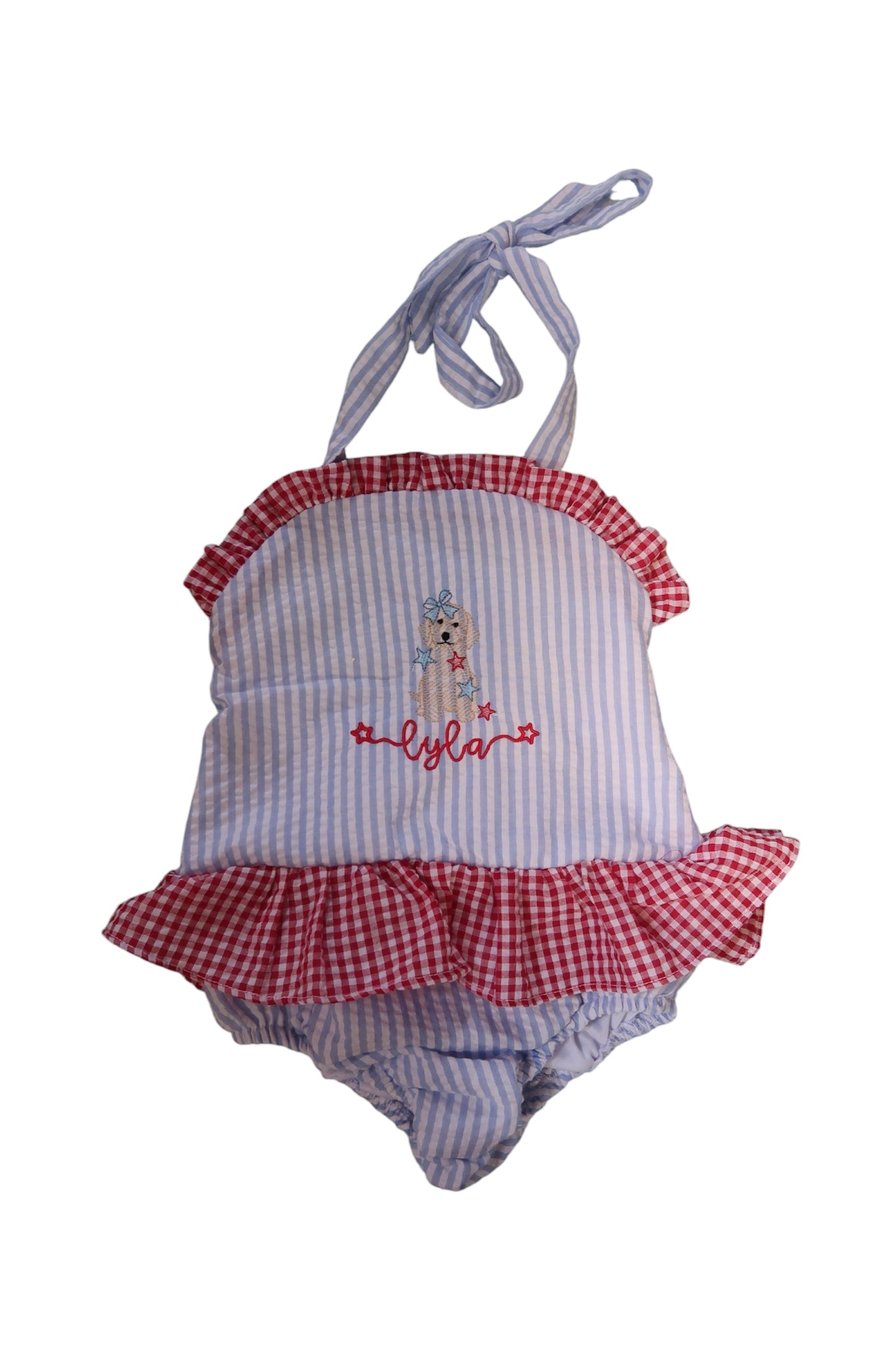 Patriotic Seersucker One Piece Swimsuit