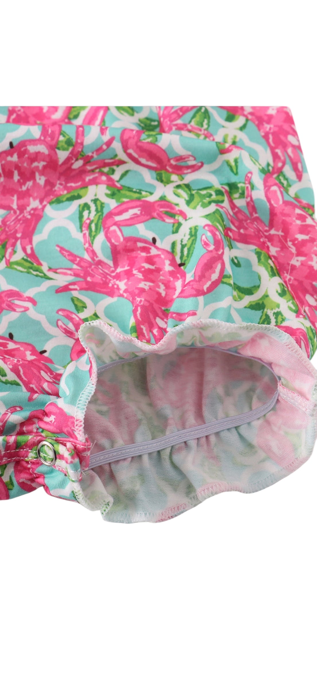 Pink Crab Embroidered Bubble