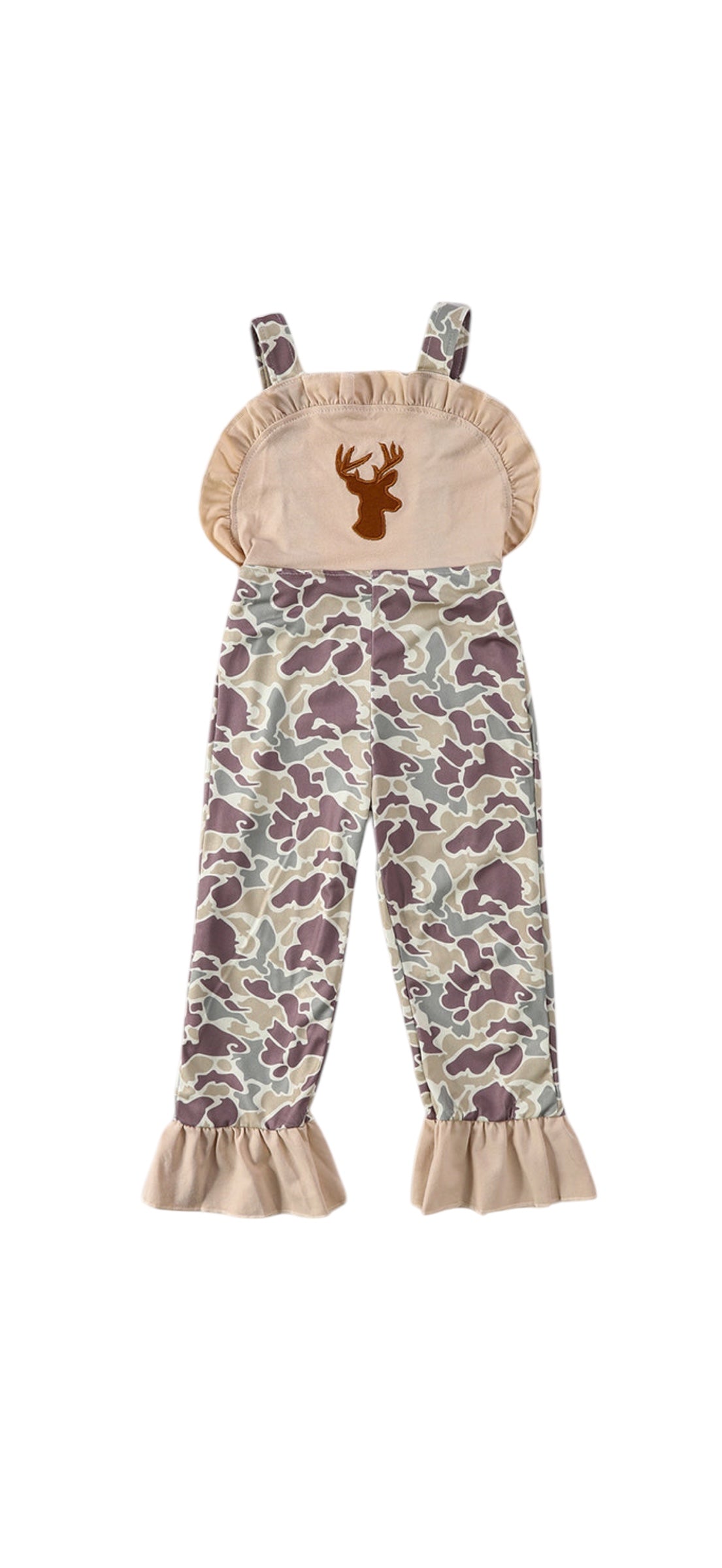 Camouflage Deer Embroidered Jumpsuit