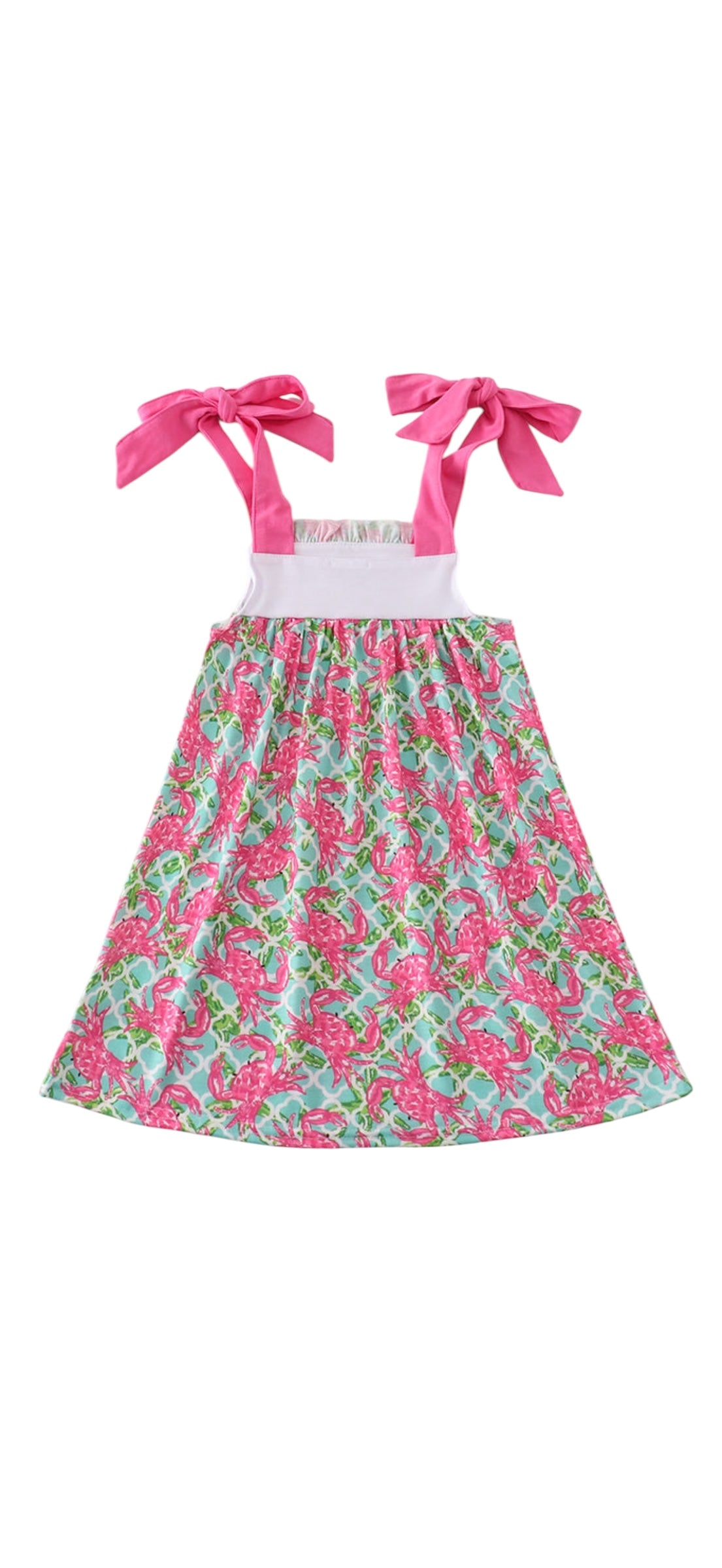 Pink Crab Embroidered Dress